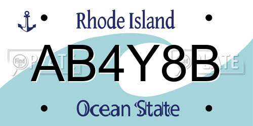 AB4Y8B Rhode Island License Plate