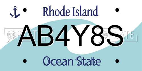 AB4Y8S Rhode Island License Plate