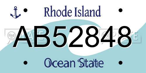 AB52848 Rhode Island License Plate