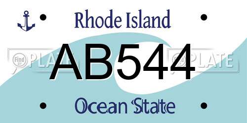 AB544 Rhode Island License Plate