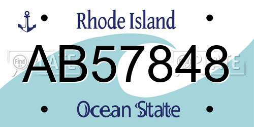 AB57848 Rhode Island License Plate