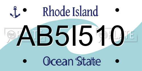 AB5I510 Rhode Island License Plate