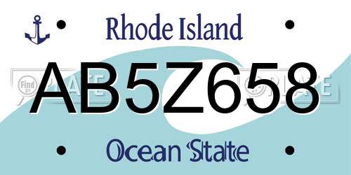 AB5Z658 Rhode Island License Plate