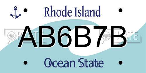 AB6B7B Rhode Island License Plate