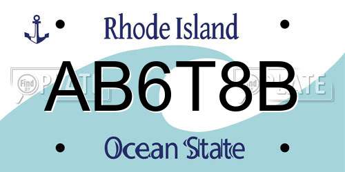 AB6T8B Rhode Island License Plate