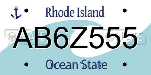 AB6Z555 Rhode Island License Plate
