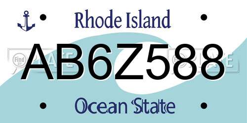 AB6Z588 Rhode Island License Plate