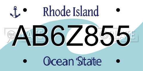 AB6Z855 Rhode Island License Plate