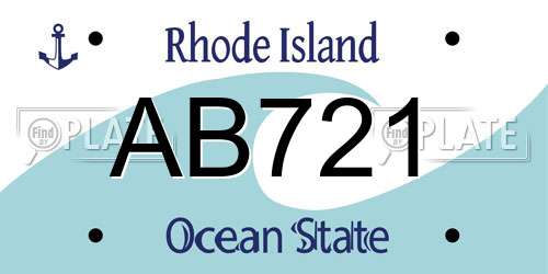 AB721 Rhode Island License Plate