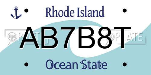 AB7B8T Rhode Island License Plate
