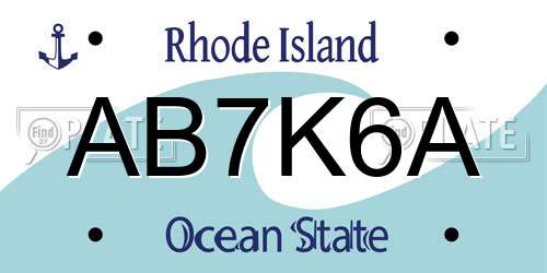AB7K6A Rhode Island License Plate
