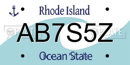 AB7S5Z Rhode Island License Plate
