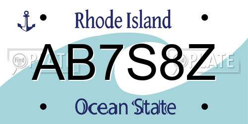 AB7S8Z Rhode Island License Plate