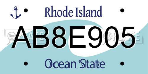 AB8E905 Rhode Island License Plate