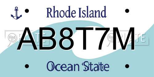 AB8T7M Rhode Island License Plate