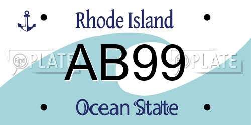AB99 Rhode Island License Plate