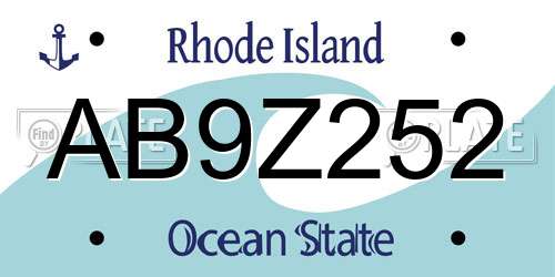 AB9Z252 Rhode Island License Plate