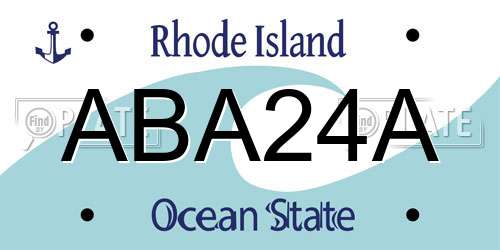 ABA24A Rhode Island License Plate