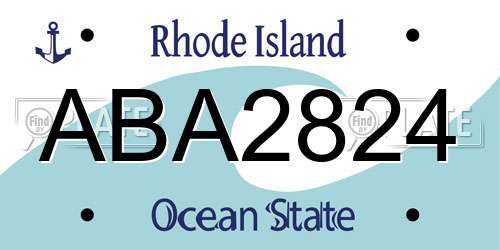 ABA2824 Rhode Island License Plate