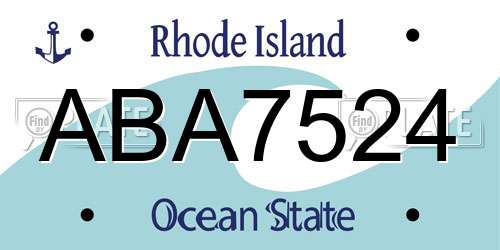 ABA7524 Rhode Island License Plate