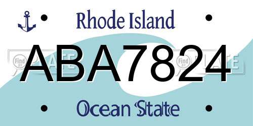 ABA7824 Rhode Island License Plate