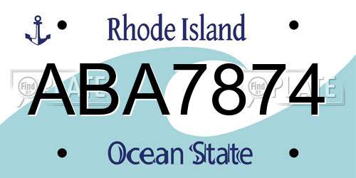 ABA7874 Rhode Island License Plate