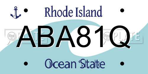 ABA81Q Rhode Island License Plate