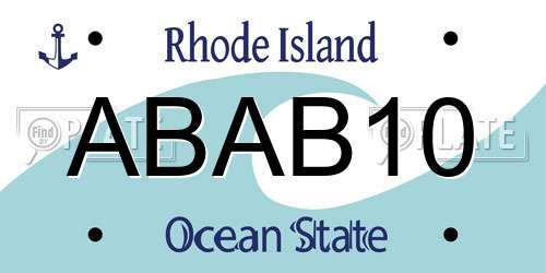 ABAB10 Rhode Island License Plate