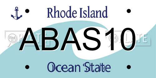 ABAS10 Rhode Island License Plate
