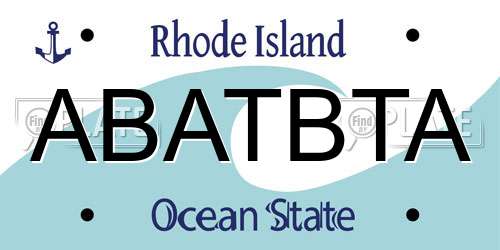ABATBTA Rhode Island License Plate