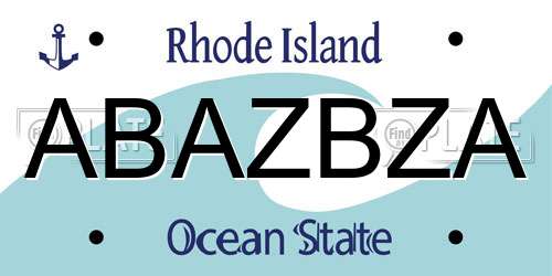 ABAZBZA Rhode Island License Plate