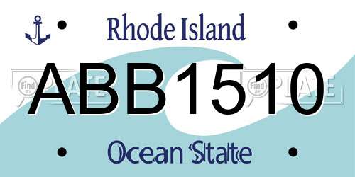 ABB1510 Rhode Island License Plate