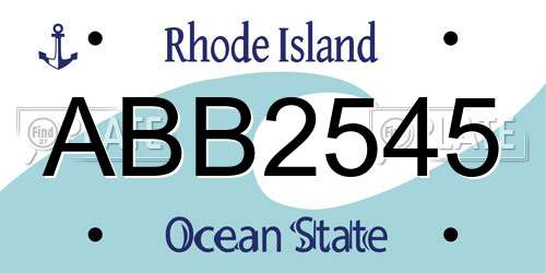 ABB2545 Rhode Island License Plate