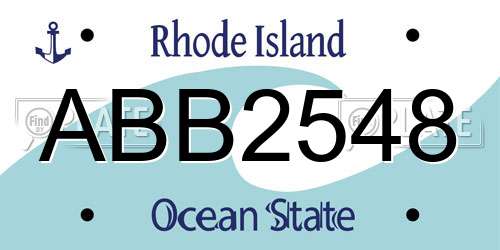 ABB2548 Rhode Island License Plate
