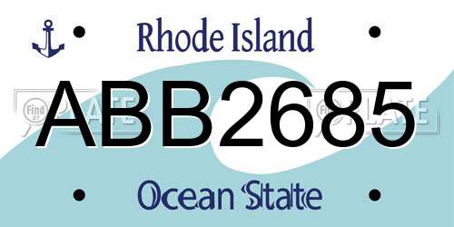 ABB2685 Rhode Island License Plate