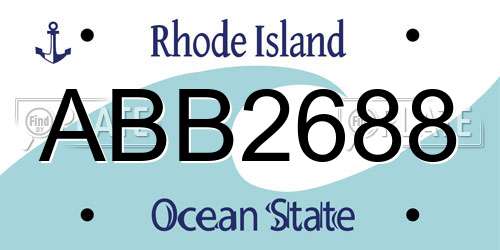 ABB2688 Rhode Island License Plate