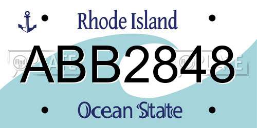ABB2848 Rhode Island License Plate