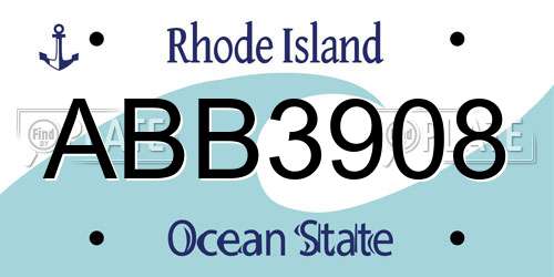 ABB3908 Rhode Island License Plate