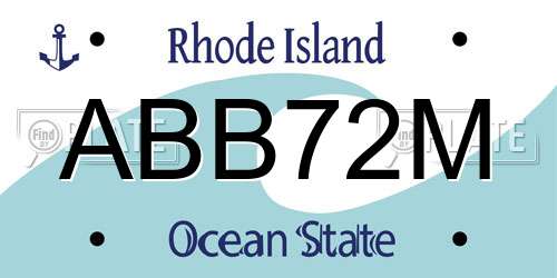 ABB72M Rhode Island License Plate