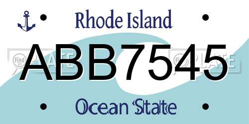 ABB7545 Rhode Island License Plate