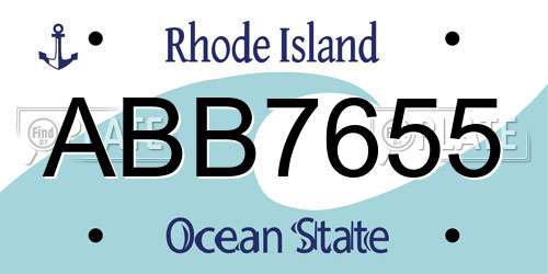 ABB7655 Rhode Island License Plate