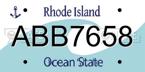 ABB7658 Rhode Island License Plate