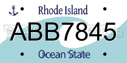 ABB7845 Rhode Island License Plate