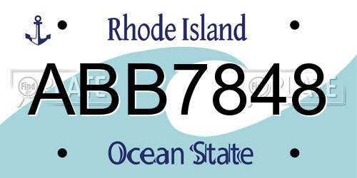 ABB7848 Rhode Island License Plate