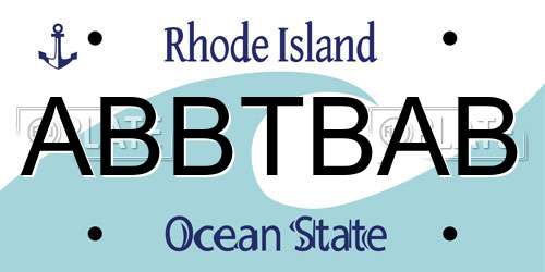ABBTBAB Rhode Island License Plate