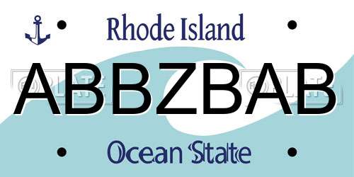 ABBZBAB Rhode Island License Plate