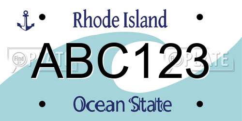 ABC123 Rhode Island License Plate