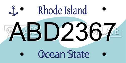 ABD2367 Rhode Island License Plate