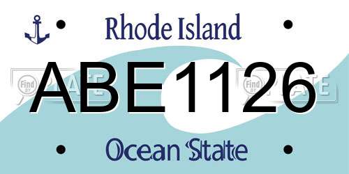 ABE1126 Rhode Island License Plate