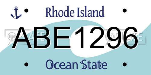 ABE1296 Rhode Island License Plate